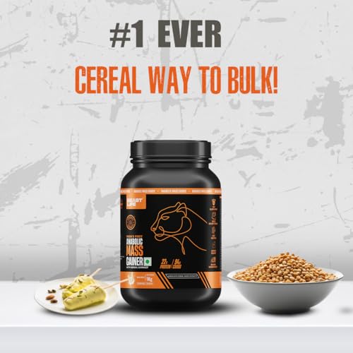 Image of BeastLife High Protein Mass /Weight Gainer | 1 KG | Malai Kulfi | NABL LAB Tested | For Muscle Gain & Fast Growth | Cereal-Based Formula, No Maltodextrin | India's #1 Cereal Based Bulk Gainer