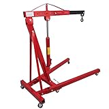 HTTMT- Engine Motor Hoist Cherry Garage Lifting Picker Crane Lift 4000 lb Capacity Red Cherry Picker...