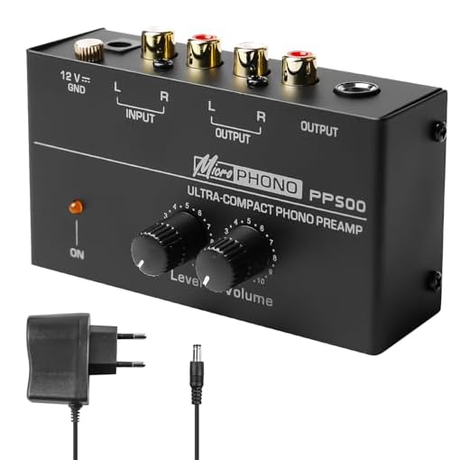 Phono - Tocadiscos preamplificador, tocadiscos negro, amplificador estéreo con sistemas de exploración MM, preamplificador fonográfico para tocadiscos, amplificador estéreo con nivel, entrada y salida