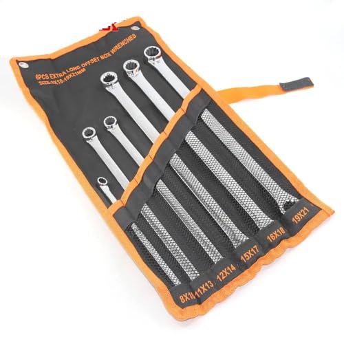 Spanner 6 Pcs Extra Long Double Ring Box End Spanner Aviation Wrench Set Strong Power Less Effort Metric 8mm-21mm