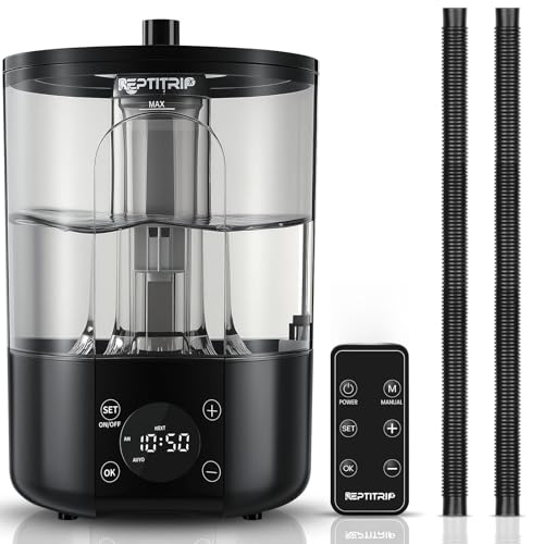 Reptile Humidifier Fogger for Terrariums, Timer Function, 1 Gallon, Adjustable...