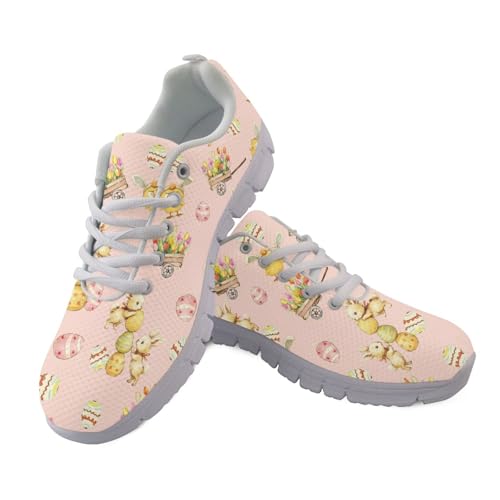 Chaussures de course pour femme Amzbeauty marche sans douleur motif œuf lapin de Pâques