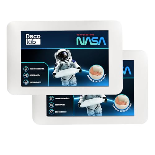 Decolab Kit 02 Travesseiros Nasa Viscoelástico Ultra Confort – Capa 100% Algodão – Travesseiro Antia