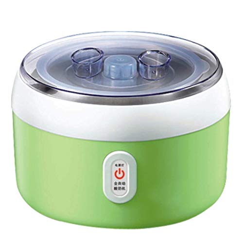 Yyqtsnj Máquina automática de Yogurt, Revestimiento de Material PP, Revestimiento de Acero Seguro y Duradero, fácil de Limpiar, Capacidad 1.2L (Color : Green)