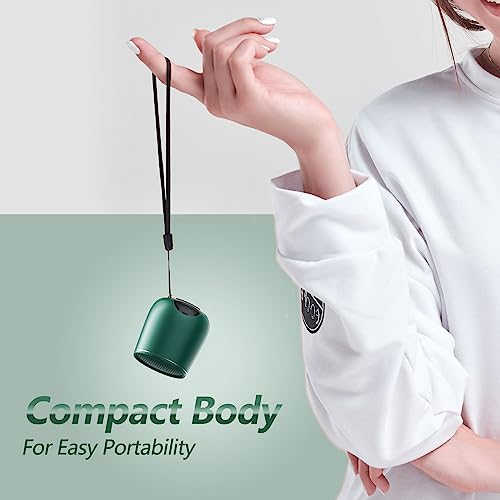Image of INSMY Small Bluetooth Speaker, Waterproof Mini Portable Wireless Speaker, Punchy Bass Rich Audio Stereo Pairing, Handheld Pocket Size for Hiking Biking Gift Laptop Tablet (Green)