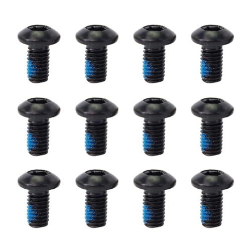 Tornillos de Rotor de Freno de Disco, Pernos de Freno de Disco y Rotor, M5 Pernos de Acero, MTB Tornillos Bicicleta, Negro, 12 Piezas