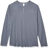 Alternative Men's Organic Long Sleeve Raglan Henley, Earth Ocean, XX-Large