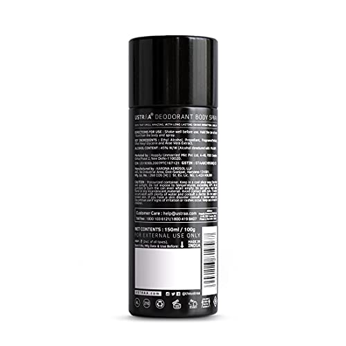 Ustraa Black and Aqua Deodorant Spray - For Men - 150ml - Image 3
