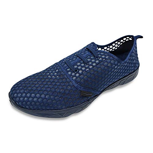 Wave Runner Men\'s Water Shoes - Quick Drying Performance and Travel Aqua Sneakers (9, Navy Blue, Numeric_9)