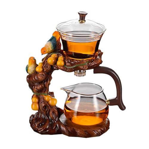 KALWEL, Set da tè automatico,Teiera magnetica,Bollitore magnetico semiautomatico, Birra di tè pigro in vetro, Set da tè domestico di alta qualità