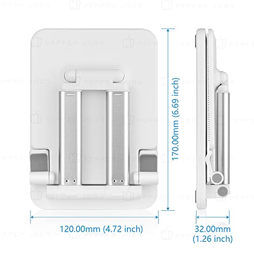 Pepper Jobs SSS-T6 (Solid Sturdy Stand) 2023 Foldable Extendable & Adjustable Stand for tablet/portable monitor/laptop. Dual-Pole Support. Ideal to hold 12 to 17 inch larger size devices (White) - Image 2