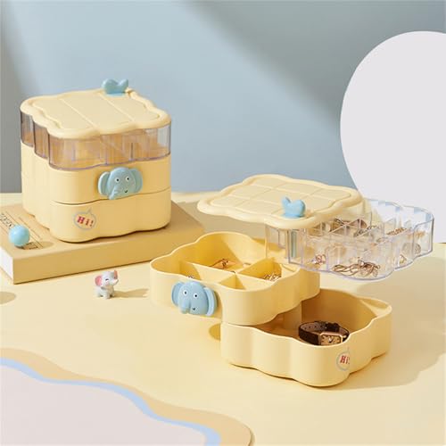 Boîte à bijoux rotative à compartiments pour maquillage