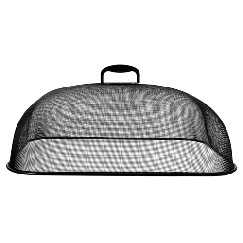 Luxshiny Metal Mesh Food Covers Outdoor Mesh Food Tents Large Screen Plate Covers for Dinner Plates Reusable Fruit Picnic Food Umbrella for Table BBQ Camping Black