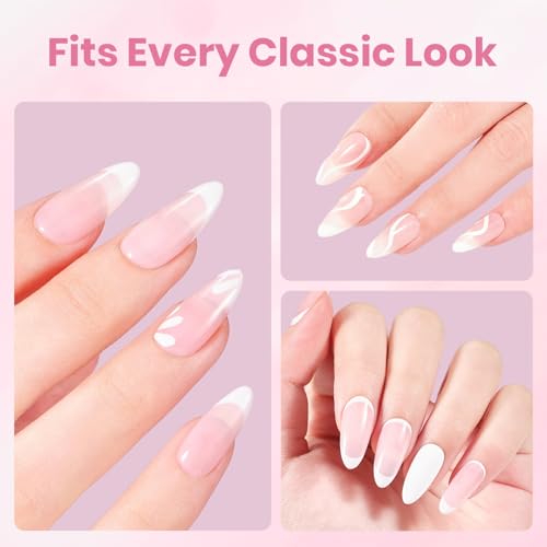 Image of Beetles 5 Pcs White Gel Nail Kit with U V Light, 10ML HEMA-Free Cloud White Gel Polish Set Portable Manicure Kit with Base & Top Nails File Coat Soak Off Home Travel Salon Tools Gifts for Women Girls