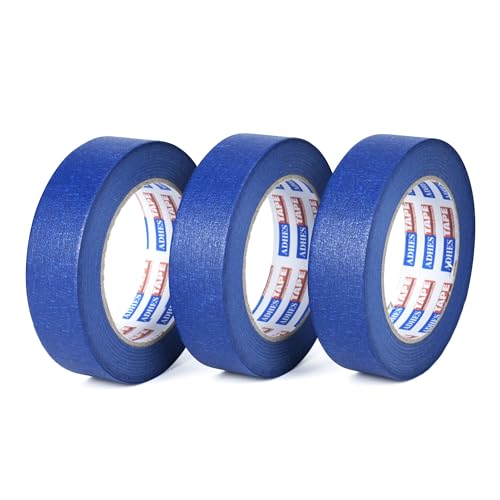 Image of ADHES Blue Painters Tape Blue Tape Painting Tape for Walls,UV Anti,14 Days Clean Remove,1.41nch x 45yard,3Rolls