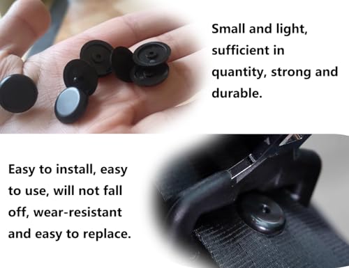 Emezddo 15 piezas tope de cinturón de seguridad,soporte de hebilla de cinturón de coche,hebilla antideslizante,adaptador de cinturón de seguridad,botón de tope de cinturón de seguridad(negro) - imagen 3