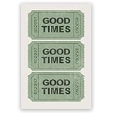 Limitronix Good Times Ticket Print,Preppy Girly Bathroom Decor Posters,Trendy Retro Canvas Wall Art,Vintage Funky Apartment Home Bedroom Living Room Decor Green 8x12inch Unframed