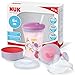 NUK 3-in-1 Trinklernset mit Trainer Cup Schnabeltasse (6+ Monate), Magic Cup 360° Trinklernbecher (8+ M) & Action Cup Trinkflasche Kinder (12+ M) | 230 ml | BPA-frei | Mädchen