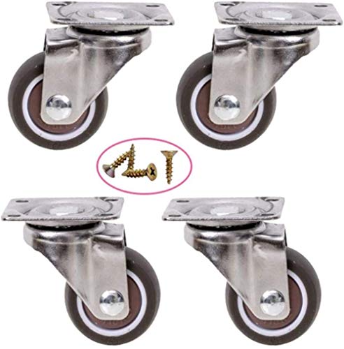 Roulette pivotante à plaque anti-rayure et roulettes en caoutchouc x4