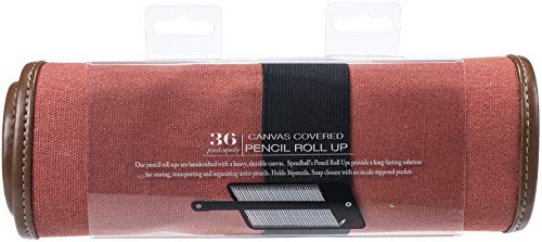 Global Art Materials Canvas Pencil Roll-Up Rose, Rose W/Brown Trim -Holds 36 Pencils - Image 4