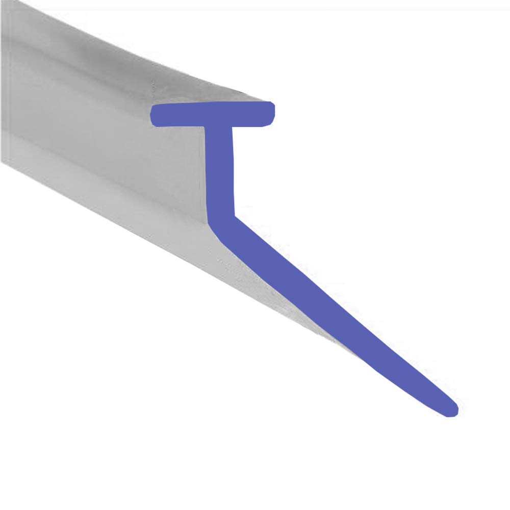 Soft Flexible Rubber J Shape Angled Clear Shower Seal | for Bi Folding Doors | Fits Into a 6mm Channel | BIF036 (1 Metre)