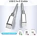 KYEHD USB C Cable，3 Pack 10FT 60W Fast Charging USB C to USB C Cable, Durable Type C Charger Cable for iPhone 17/16/15/iPad MacBook CarPlay and More-Grey White