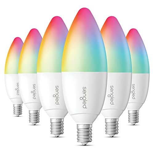 Sengled Zigbee Smart Candelabra Bulbs, Hub Required, Dimmable Multicolor E12 Led Candle Light Bulb Work With Alexa Echo(4Th Gen), Echo Plus, Google/Smartthings, Voice/App Control, 450 Lm/40W Eqv. 6Pk #TOP8