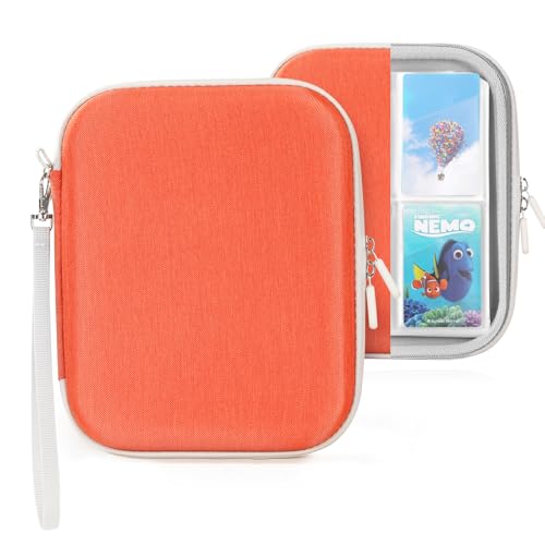 Jaffzora Card Holder for Yoto Cards - 120 Pockets Waterproof & Scratch-Resistant Card Organizer 7 * 1.7 * 8.6 in Binder for Audiobook Playing Cards - Perfect for Kids & Adults (Orange)