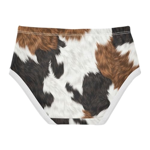 Cow Brown White Print Cute Panties Girl Girls Underwear Toddlers Cotton Colorful Briefs Undies Kids 2t2