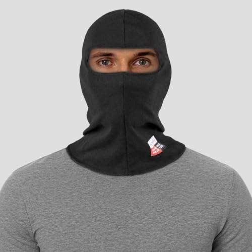 Image of FR Face Mask for Men Double Layer FR Balaclava Helmet Liner Covering for Welding Flame Resistant Face Mask