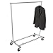 Econoco Collapsable Rolling Clothes Rack- Heavy Duty Collapsible Clothing Rack, Commercial Grade Clothing Display, Round Tubing Rolling Rack, Chrome