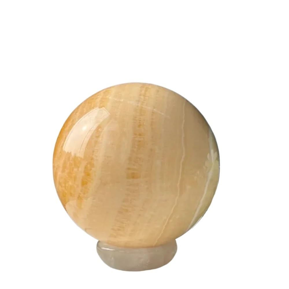 AARTERZZA 1pc 200-250g Orange Quartz Crystal Ball High Yellow Stone Home Decoration Gift