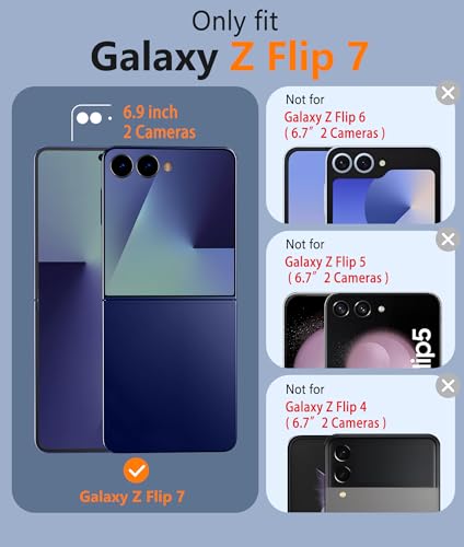 Image of FNTCASE for Samsung Galaxy Z-FLIP-7 Case: Magnetic Matte Phone Cases with Screen Protector Drop Proof Compatible with Magsafe Slim Rugged Shockproof Protective Translucent Cell Cover (C-Frosted Black)