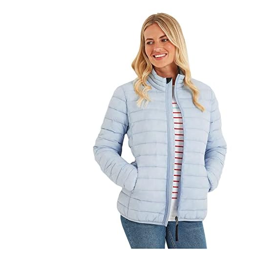 TOG24 Gibson Damen Steppjacke Leichte Warme Übergangsjacke Outdoor daunenjacke für Winter Wasserfeste Puffer Jacke für Freizeit Wandern Reisen Eisblau 50