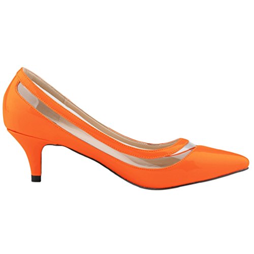 WanYang Mujer Vestir Zapatos de Tacón Tacón bajo de Aguja Transparente Pointed Toe Trabajo