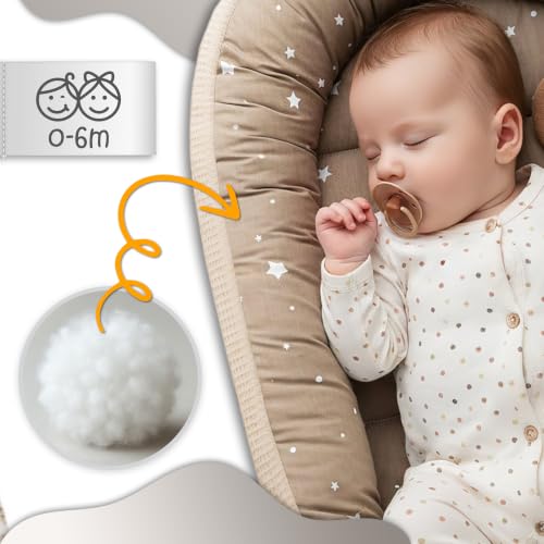 Babynest Neugeborene Nestchen Baby 90x50 cm - Kokon Handmade zweiseitig aus Baumwolle Waffel mit Babynestchen Tiere Blau – Ansicht 3