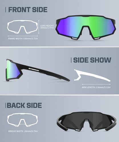 Image of Sport Polarized Sunglasses for Men and Women, Stylish and Lightweight Cycling Sunglasses with UV400 Protection