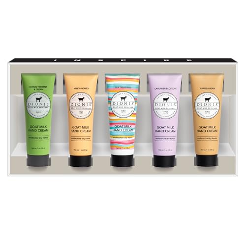 Dionis Goat Milk Hand Cream Moisturizing Lotion for Dry Skin Gift Set Assorted Fragrance 1 oz (Pack of 5)