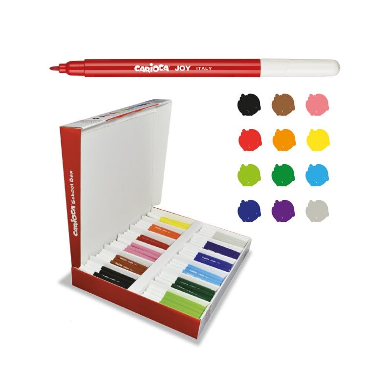 Crayons à L'huile Carioca Plus - Boîte De 24 Couleurs - Haute Pigmentation, Aquarellables - Fabriqués En Italie - 8