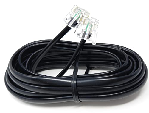 DRUT 3m RJ11 to RJ11 Telephone Landline Cable ADSL 6P4C Flat Lead High Speed BT Internet Broadband Male to Male Router Modem Phone Extension Wire 10ft Black - Image 3