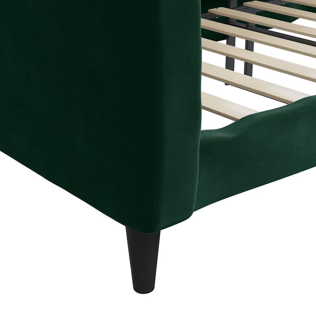 Velluto Trasformabile 2 in 1 Divano Letto Verde Scuro 90x200 cm