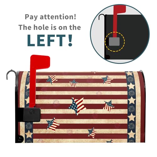 Image of American Flag Mailbox Covers Magnetic Standard Size 18 X 21 Inch 4th of July Independence Day Patriotic Magnetic Mailbox Cover Wraps Post Box Cover Decoration Outdoor Garden Home Yard Outside