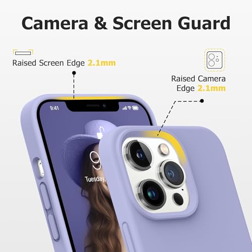 Image of Back Cover for iPhone 13 Pro Case,[Military Shockproof Protection] Liquid Silicone Case with [Soft Anti-Scratch Microfiber Lining for iPhone 13 Pro (Purple)