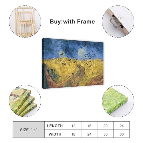 Poster Champ de blé avec corbeaux Van Gogh cadre toile 50x75 cm - 2