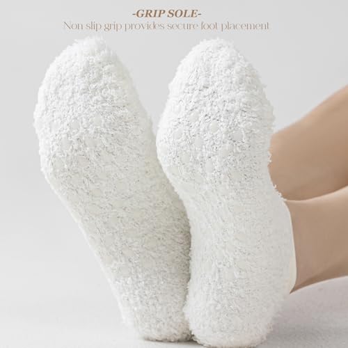 Image of 3Pairs Ankle Socks Low cut Pom Pom Fluffy Fuzzy Warm Winter Plush Slipper Socks For Women