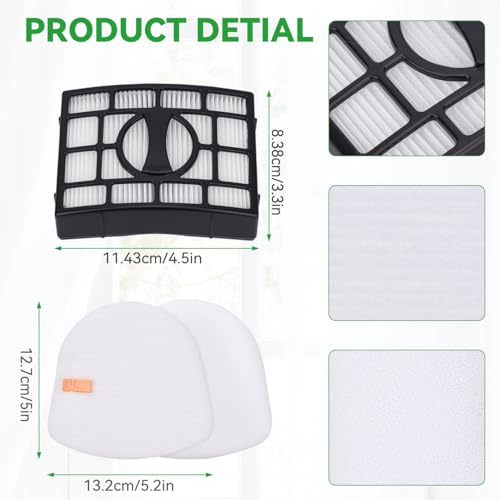 Image of Vacuum Filters Replacement for Shark Navigator Lift-Away Vacuum ZU660 UV725 UV725 26 UV730 ZU561 ZU562 ZU572 ZU560C ZD201 UV650 CU530 ZD400 ZD402 vacuum - 1 HEPA Filter, 2 Foam & 2 Faux Felt Filters