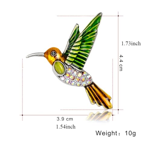 Image of coadipress Colorful Birds Brooch Pins Crystal Rhinestone Branch Bird Brooch Cute Enamel Animal Magpie Hummingbird Pin Fashion Jewelry Accessories Gifts