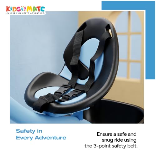 Image of Kidsmate Zoom Trike Cycle for Kids 2-5 Years | Tricycle for Kids | Tricycle for Boys & Girls | Baby Cycle with Anti-Skid EVA Wheels, Bell, Front & Rear Basket, Comfortable Seat | 30kg Capacity - Blue