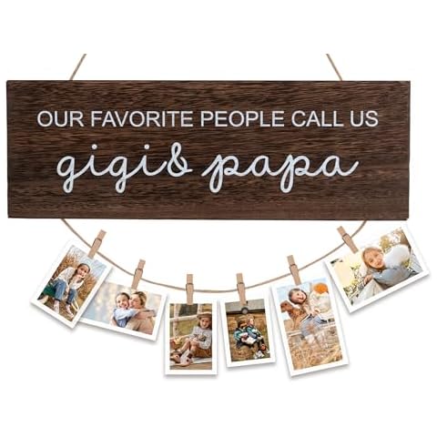 Rmeosye Gifts for Gigi, Birthday Gifts for Grandma, Picture Frame Photo Holder for Gigi Papa, Mothers Day Christmas Grandma Grandpa Gifts for Grandparents from Granddaughter Grandson (Gigi & Papa) Cover