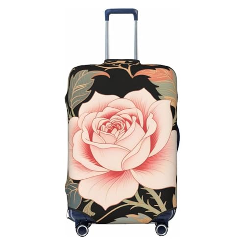 Ornate Rose Black Luggage Covers For Suitcase Elastic Suitcase Cover Protector Scratch-Resistant Covers For 25-28 Inch Luggages L